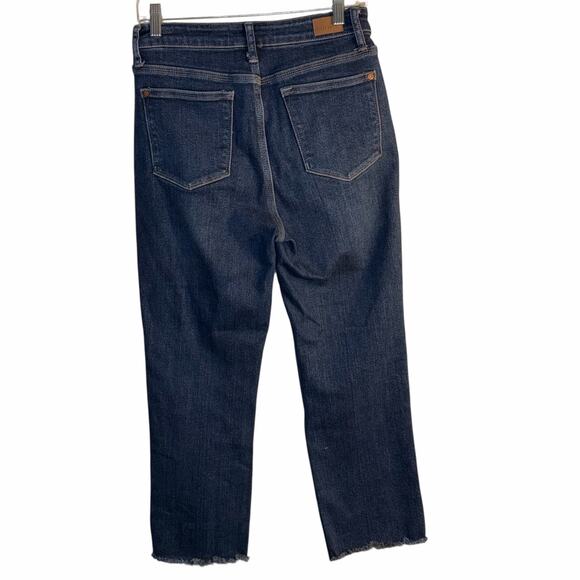 Judy Blue Cropped Straight Jeans Size 7/28 Dark Wash Stretch Denim - Picture 3 of 7